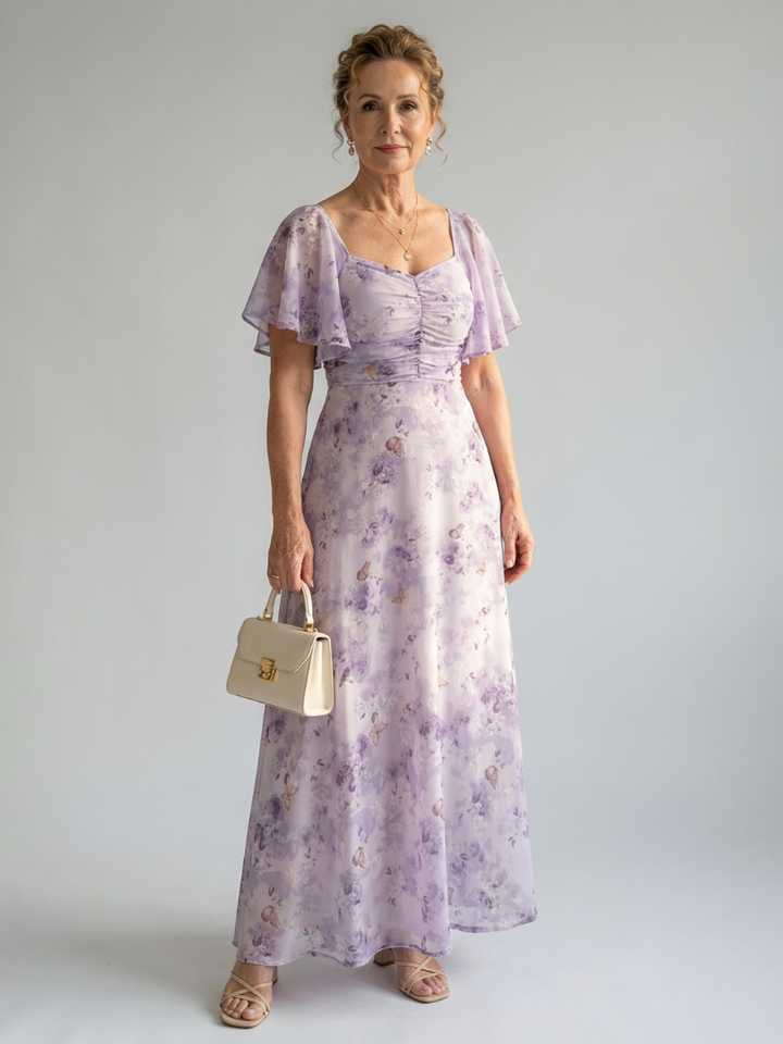 Vaelis |  Flutter Sleeve Midi Dress