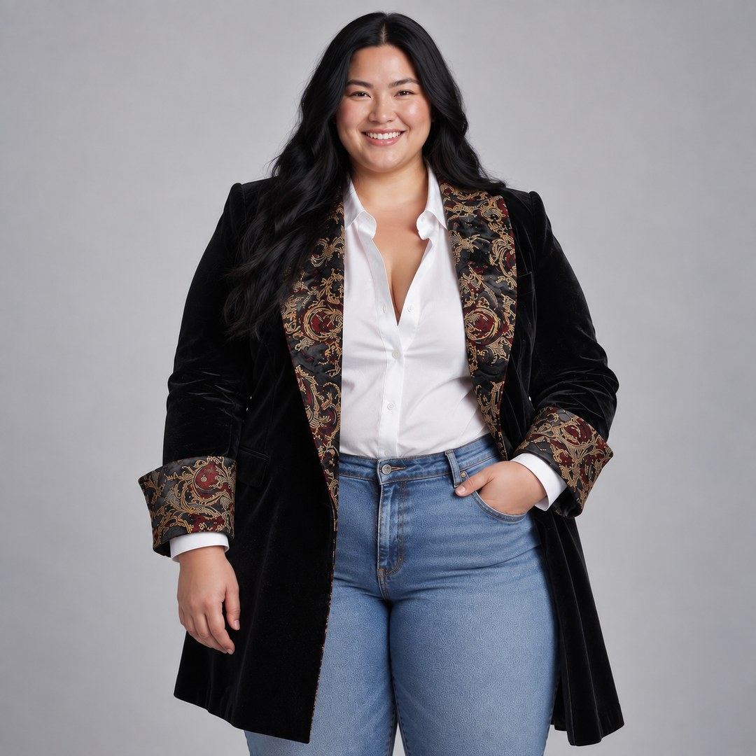 Josephine | Baroque Print Slim Fit Blazer