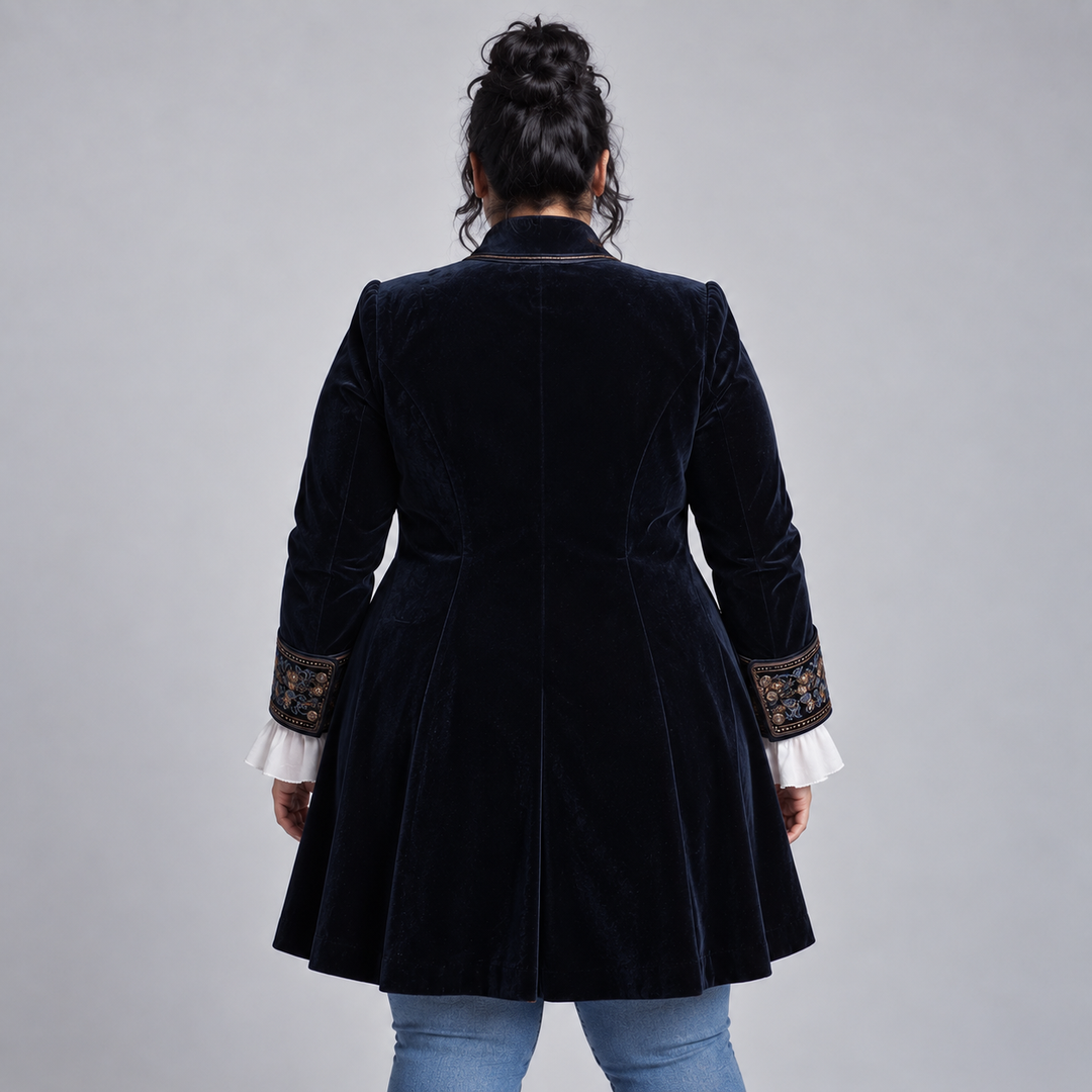 Octavia | Embroidered Longline Jacket