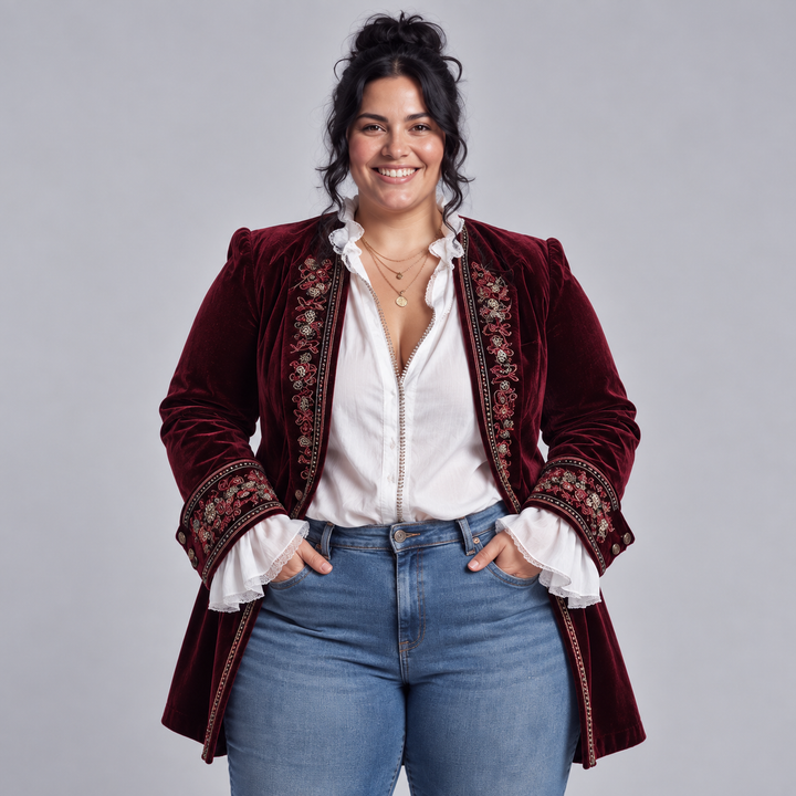 Octavia | Embroidered Longline Jacket