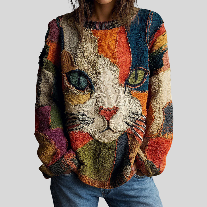 Zaira™ | Artistic Cat Knit Sweater