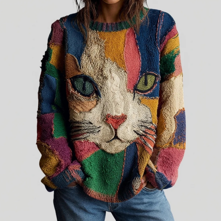 Zaira™ | Artistic Cat Knit Sweater