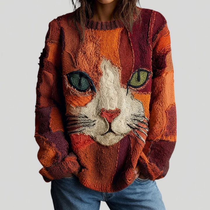 Zaira™ | Artistic Cat Knit Sweater