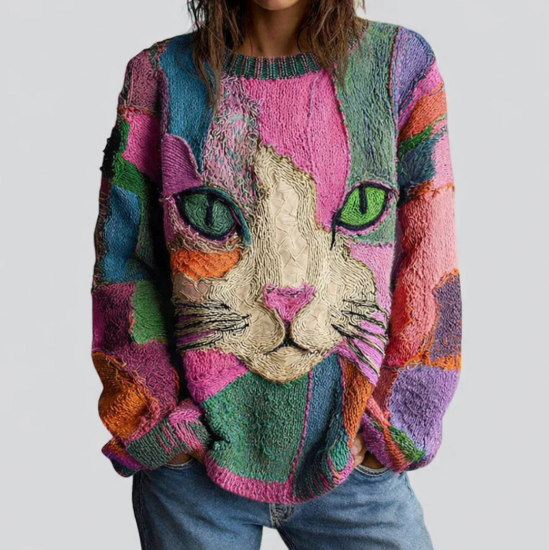 Zaira™ | Artistic Cat Knit Sweater