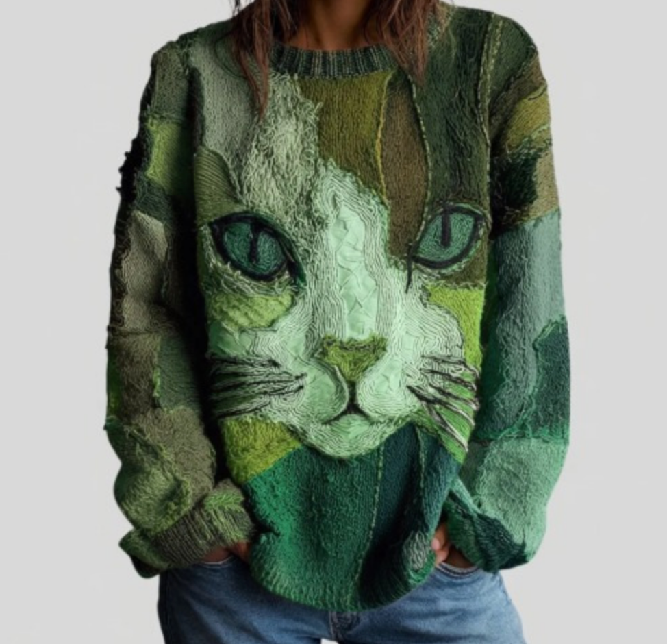 Zaira™ | Artistic Cat Knit Sweater