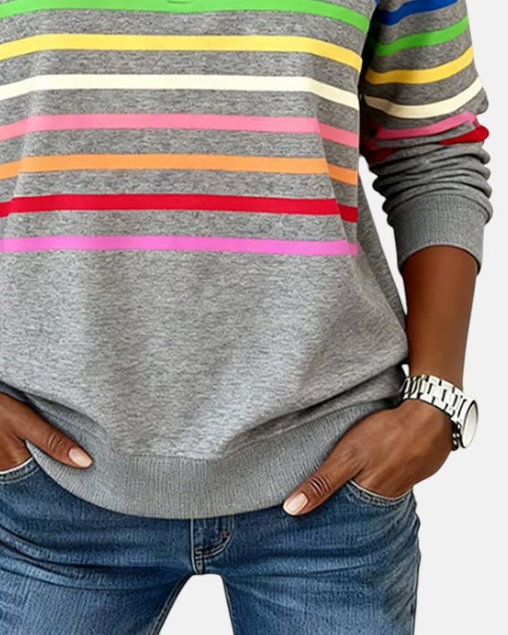 Emily - Striped Zip Sweatshirt