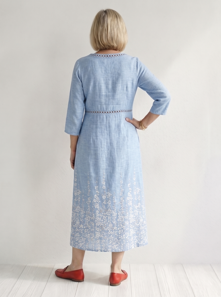 Soft Summer Midi Dress in Blue