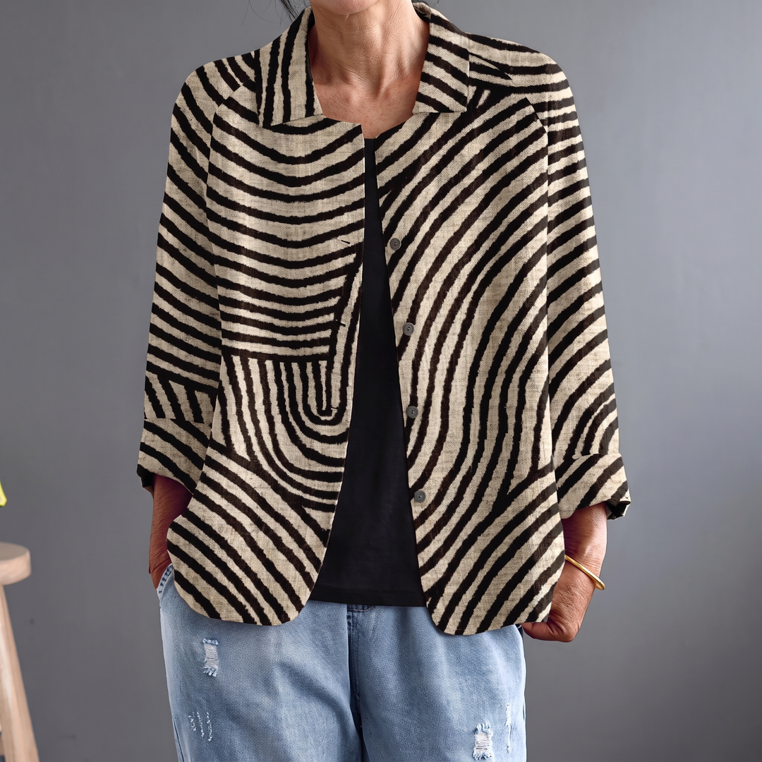 Maura | Striped Open-Front Blazer
