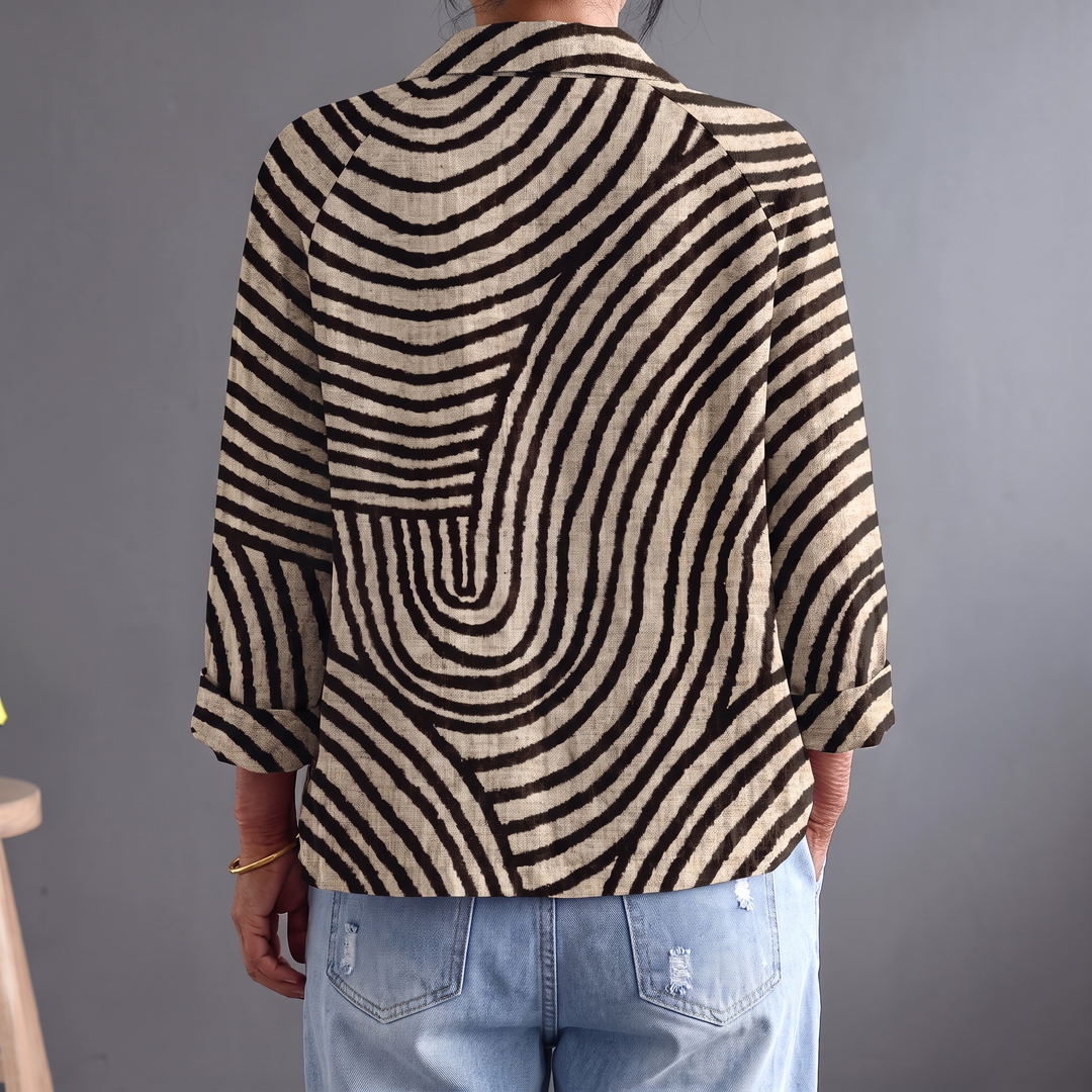 Maura | Striped Open-Front Blazer