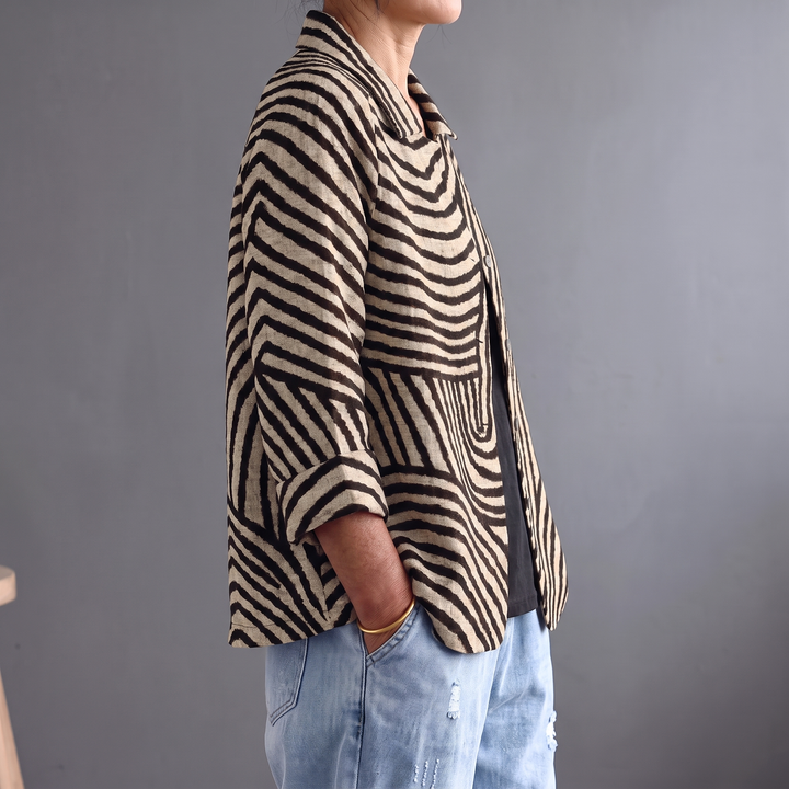 Maura | Striped Open-Front Blazer